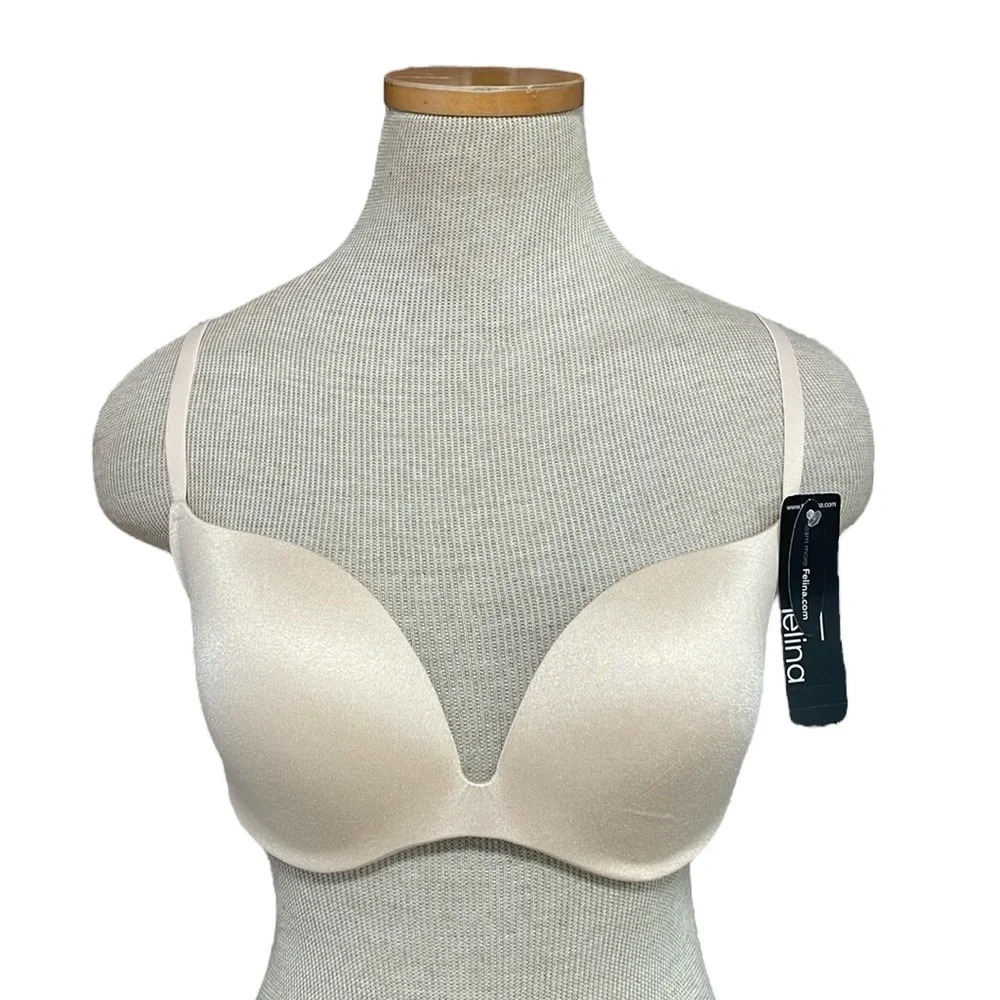 Felina Joslyn Bra Women's 38D Tan NWT Minimalist Smoothing